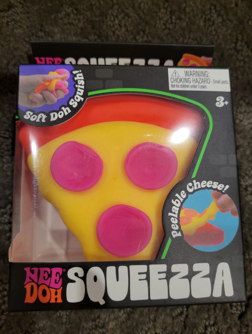 Needoh Squeezza Pink & Yellow Pizza Squishy Toy